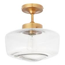 Brass And Glass Dome Semi Flush Mount Ceiling Light World Market In 2020 Flush Mount Ceiling Lights Flush Mount Ceiling Ceiling Lights