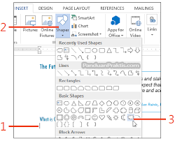 Cara Menggambar Dan Memasukkan Shape Di Word 2013