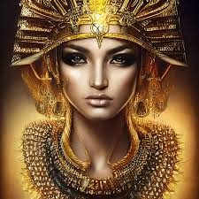 Beautiful egyption queen, surrounded ..."