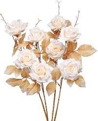 Buy 60pcs artificial flowers roses real touch fake roses for diy wedding bouquets bridal shower party home decorations (ivory&pink): Buy Artificial Flowers Roses Fake Flowers Silk Flowers Real Looking With Stems For Diy Wedding Bouquets Centerpieces Arrangements Party Home Decorations And Outdoors 4pcs White Online In Indonesia B096431njq