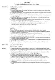 operations analyst resume samples
