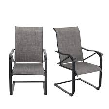 Outdoor dining table with a slim and contemporary. Phi Villa Patio Chairs C Spring Motion Textilene Metal Chairs Weather Resistant Outdoor Furniture Overstock 32429750
