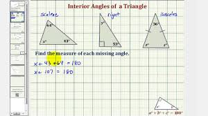 Ex Find The Measure Of An Interior Angle Of A Triangle