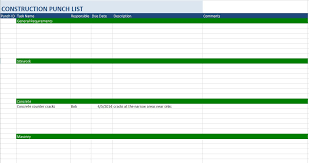 7 Free Sample Construction Punch List Templates Printable Samples