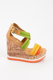 Bambi Dolgu Topuk Yazlik Ayakkabi Sapatos Saltos Sandalias