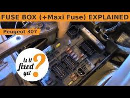 Fuse Box Incl Maxi Fuse Explained Peugeot 307 Sw Youtube Car Fuses Fuse Box Peugeot