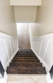 Do It Yourself How To Update And Transform A Basic Basement Staircase With Board And Batten Boardandb Basement Staircase Basement Remodeling Basement Design