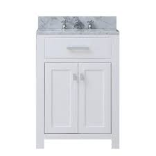 Check spelling or type a new query. Water Creation 24 In W X 21 In D Vanity In White With Marble Vanity Top In Carrara White And Chrome Faucet Madison 24wf The Home Depot Water Creation Single Sink