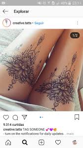 The Back Of The Thighs Lace Thigh Tattoos Tattoos Thigh Tattoo