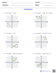 (x, y) → (x + 3, y − 5) x y y f v 5. Geometry Worksheets Transformations Worksheets Geometry Worksheets Reflection Math Transformations Math