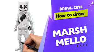 Learn sketching online at your own pace. How To Draw Marshmello Easy Fortnite Season 7 Drawi On Behance