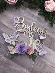 Butterfly Theme Cake Topper Butterfly Floral Cake Topper 1st Etsy Butterfly Cake Topper Floral Cake Topper Butterfly Themed Birthday Party