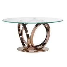The Alina Rose Gold 3 Ring Glass Dining Table Dining Table Glass Dining Table Glass Round Dining Table