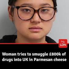 Jamie Choi was stopped by Border Force officers after the cheese weighed in  at a suspicious 8kg