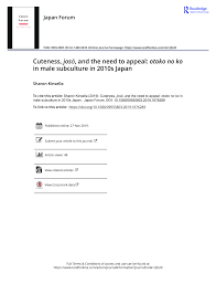 PDF) Cuteness, josō , and the need to appeal: otoko no ko in male  subculture in 2010s Japan