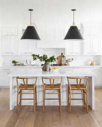 Two Pendants Showcases Hood More White Kitchen Design Black Pendant Lights Over Island Home Decor Kitchen Kitchen Remodel Small Interior Design Kitchen