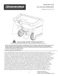 Check spelling or type a new query. Page 1 Sku 264 1235 Yardworks 85 Lb Push Spreader Manualzz