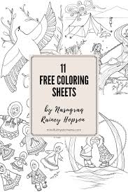 Free, printable coloring book pages, connect the dot pages and color by numbers pages for kids. 11 Coloring Sheets By Nasugraq Rainey Hopson Mindful Mystic Mama