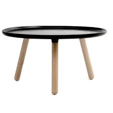 Couchtisch rund in schwarz innovation tischplatte aus gebeiztem holz gestell aus lackiertem stahl durchmesser: Couchtisch Tablo Rund Schwarz Natur Gross
