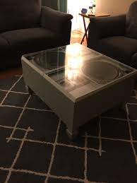 Coffee Table Made From Two Speakers Technics Speaker Table Diy Speakers Coffee Table