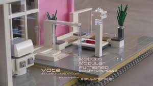 Lego Ideas Modern Modular Furnished Beach Front House Short photorealistic rendering animation made.