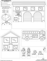 Pop Up Neighborhoods Fire Station Worksheet Education Com The Neighbourhood Fire Station Community Helpers Theme