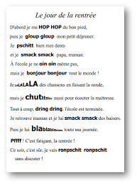 Ma Poesie De Rentree Trousse Cartable Poesie Rentree Enseignement Du Francais Comptine Maternelle Rentree
