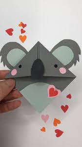 Koala Bookmark Corner Red Ted Art Origami Bookmark Corner Koala Craft Bookmarks Diy Kids