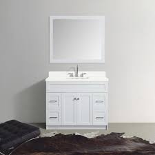 Small bathroom vanities can be purchased with or without countertops as well as mirrors. Ariel Hamlet 42 In W X 21 5 In D X 33 5 In H Bath Vanity Cabinet Only In White F043s Bc Wht The Home Depot