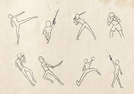 Sword Fighting Poses Anime Fighting Poses Art Male Sketch