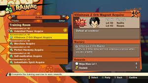 Unlocked early in the game, super training constitues a method of boosting the stats of. Dbz Kakarot Training Room Mastery Skill List Upgrades Dragon Ball Z Kakarot Gamewith