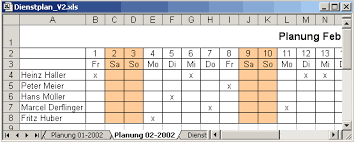Einsatzplanung ohne ein entsprechendes software programm ist mit den mitteln der heutigen. Office Tools Dienstplan Mit Excel Erstellen Vba