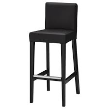 Henriksdal مقعد مرتفع مع مسند ظهر بني أسود Glose أسود 74 سم Ikea