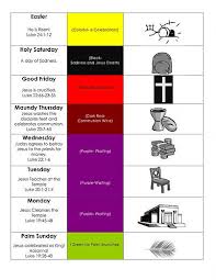Free Printable Charts For Holy Week Includes Scripture References Symbols Colors And Titles Holy Week Activities Holy Week Good Samaritan Bible Story