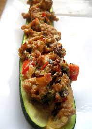 Stuffed Zucchini With Ground Turkey Ground Turkey Recipes Healthy Cooking Cooking Recipes