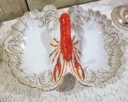 Maybe you would like to learn more about one of these? Vintage J S Germany Lobster Handle Bowl Serving Dish Tray Etsy Handled Bowls Serving Dishes Gold Pattern