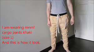 mnml cargo pants size comparison