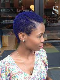 Blue Twa Natural Hair Styles Twa Hair Color Short Natural Hair Styles