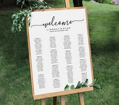 Welcome Wedding Seating Chart Sign Printable Seating Plan