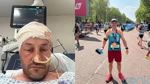 Runner who thought he would 'surely' die after double brain tumour news  completes fastest marathon five surgeries later
