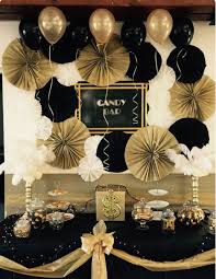 Black And Gold Paper Fan Balloon Party Decor For Birthday Party Wedding Party Valentine S Gatsby Birthday Party Gatsby Party Decorations Graduation Party Decor
