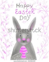 Cute Easter Illustration Drawn Pastel Watercolor Stock Illustration  2423861039