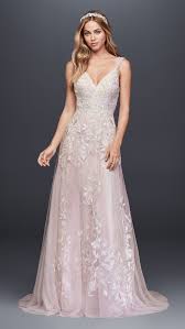 Butterfly Appliqued Tulle A Line Wedding Dress Davids Bridal Wedding Dresses Wedding Dresses Blush Petite Wedding Dress