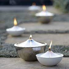 White Oil Lamp In Garden Patio Crate And Barrel Oil Lamps Home Goods Decor Lamp