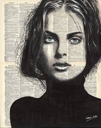Black And White Self Portrait Painting Woman Portrait 1 16x20 Original Ink Watercolor Painting Black And White Painting Black And White Portraits Conceptual Photography Portrait