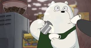 Multi Tasking Drinking Coffee While Making Coffee Ice Bear We Bare Bears Bear Wallpaper We Bare Bears