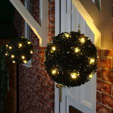 Solar Topiary Ball With 20 Warm White Leds These Look Fab Outside A Front Door Outdoor Solar Lights Solar Lights Outdoor Christmas Decorations