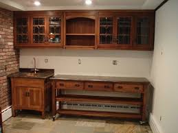 crafts quartersawn oak bar, sink