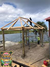 Check Out This New 12x17 Tiki Hut Our Crew Built Yesterday In Okeechobee Fl Monster Tiki Huts In 2020 Tiki Hut Outdoor Tiki Bar Backyard