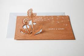 Pop up birthday card diy. Greeting Card Wood Popup Pusteblume Make A Wish Formes Berlin